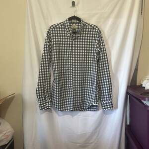 J. Crew Blue and White Gingham Plaid Button-Down Shirt